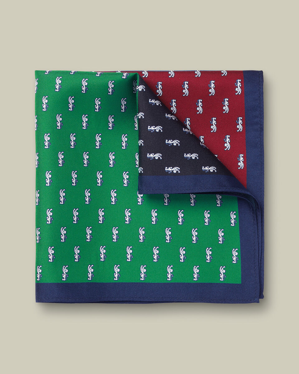 The Lions Quarter Silk Pocket Square - Cornflower Blue