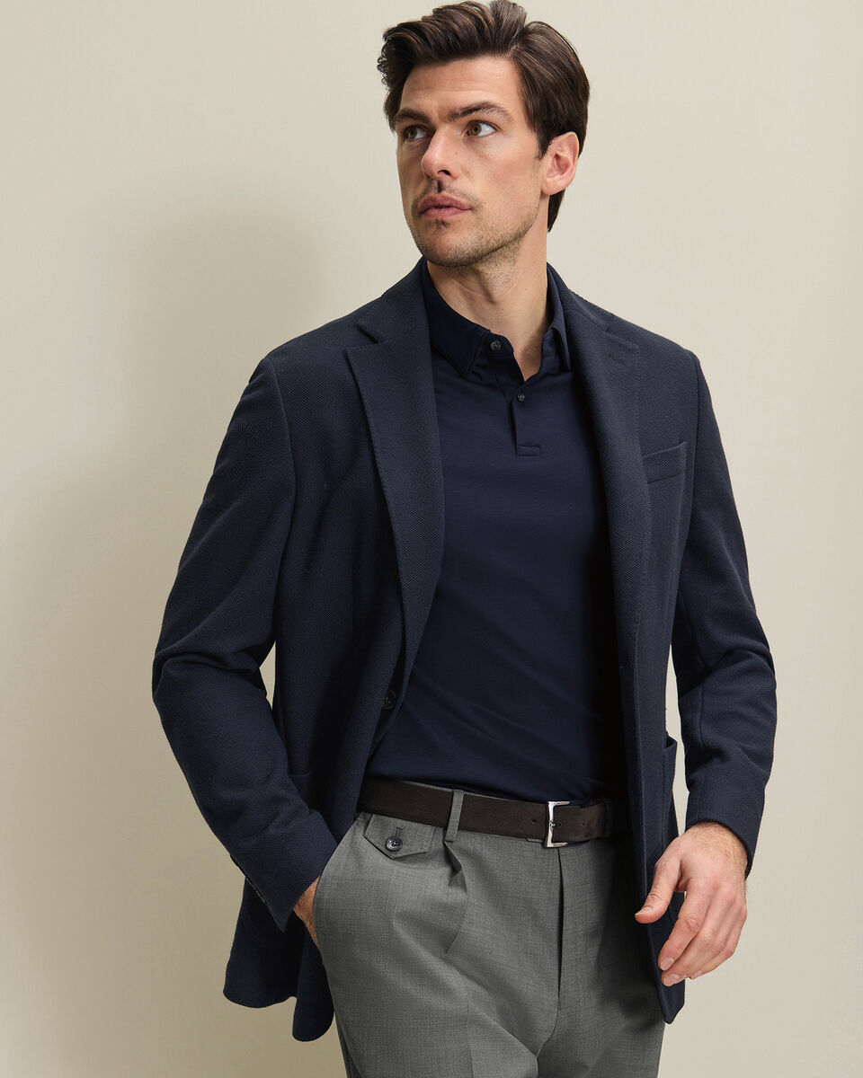 Polo &eacute;l&eacute;gant en coton - Bleu marine