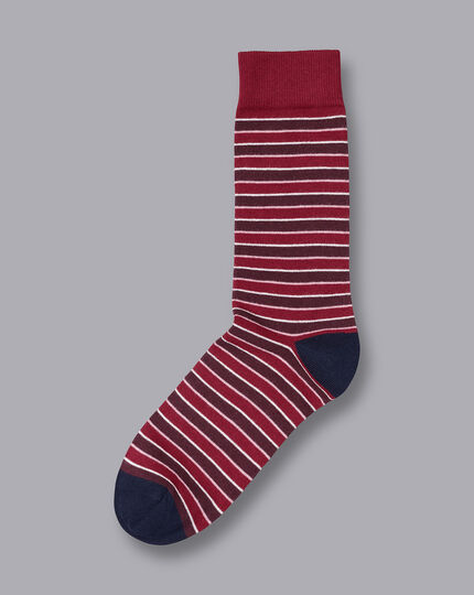 Rugby Stripe Socks - Red