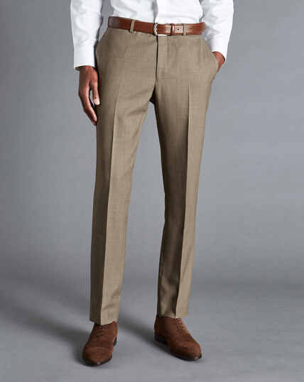 Sharkskin Suit Trousers - Oatmeal