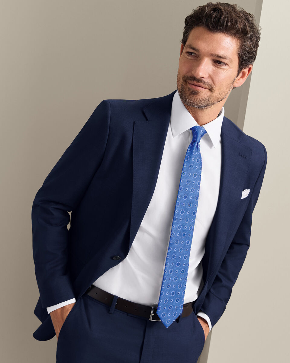 Silk Medallion Tie - Cornflower Blue