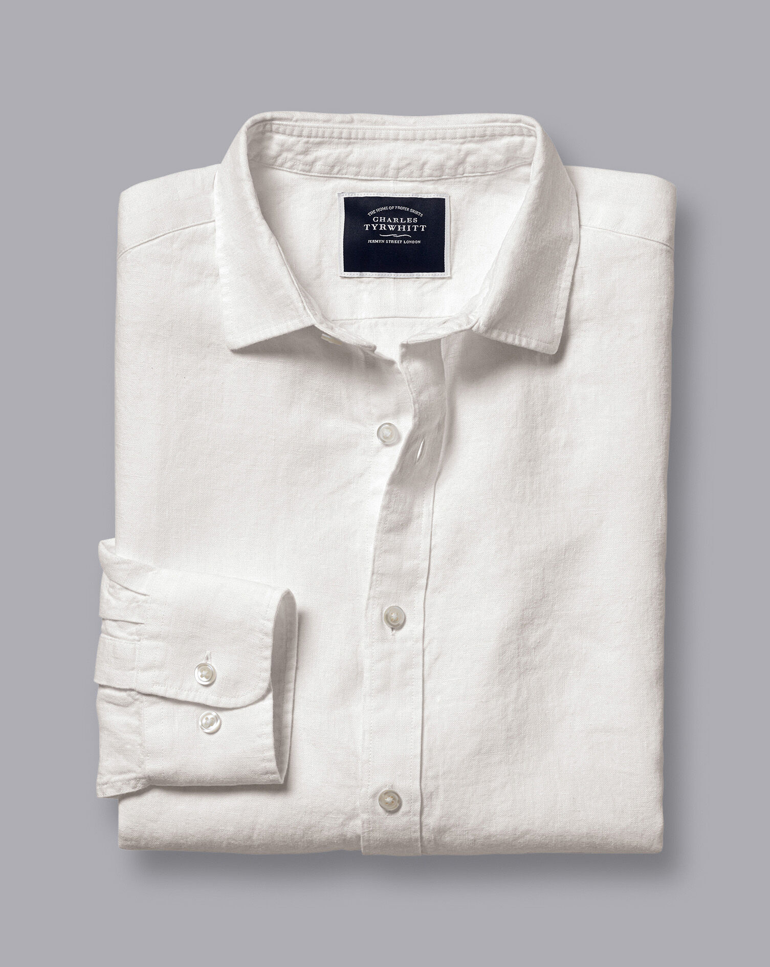 Pure Linen Shirt - White | Charles Tyrwhitt