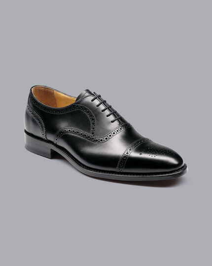 Leather Oxford Brogue Shoes - Black | Charles Tyrwhitt