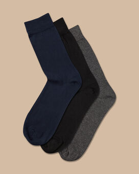 Lot de 3 paires de chaussettes en coton majoritaire - Multicolore