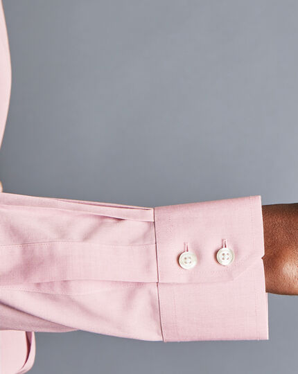 Spread Collar Non-Iron Poplin Shirt - Salmon Pink