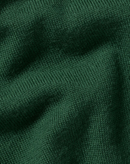 Merino Zip Neck Sweater - Dark Green