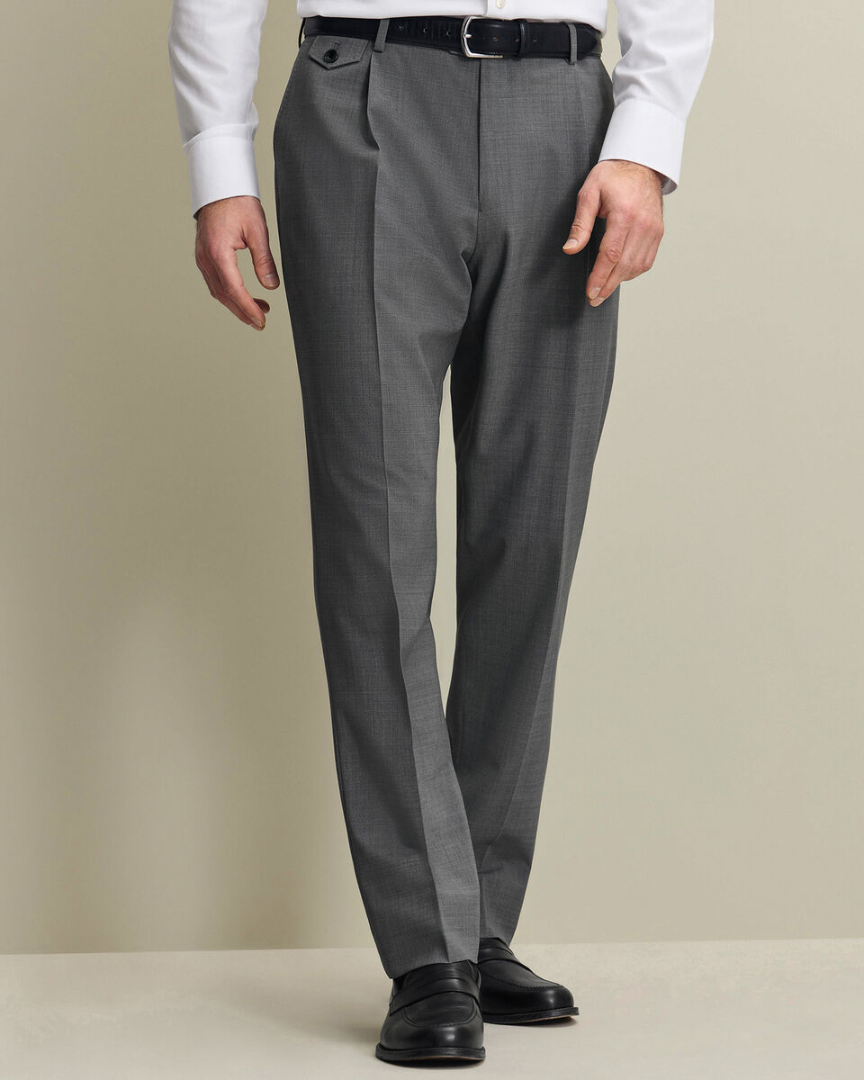 Wool Stretch Trousers - Grey