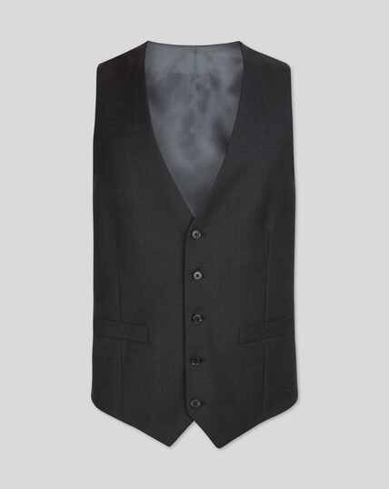 Twill Business Suit Vest - Charcoal