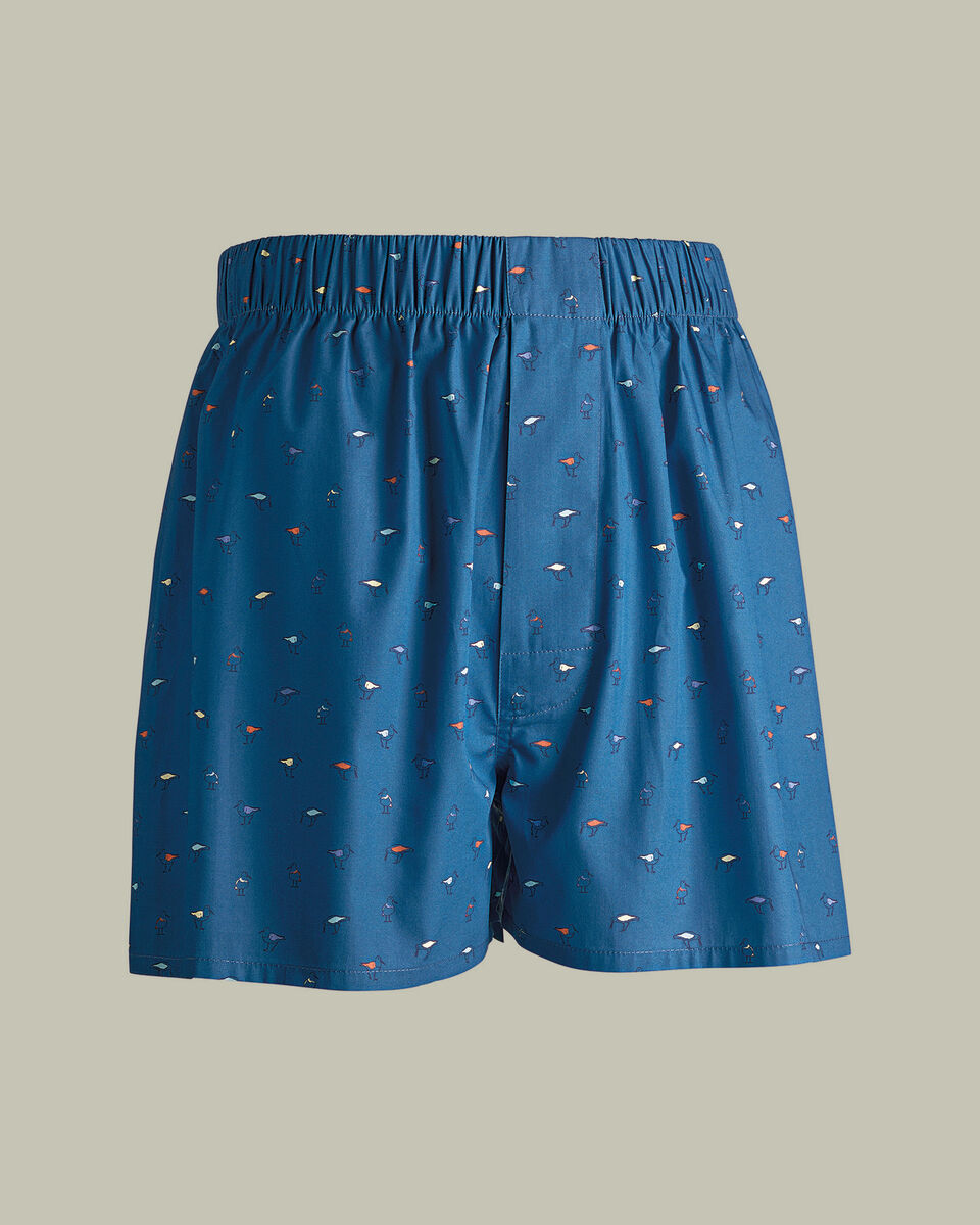 Oyster Catcher Print Woven Boxers - Ocean