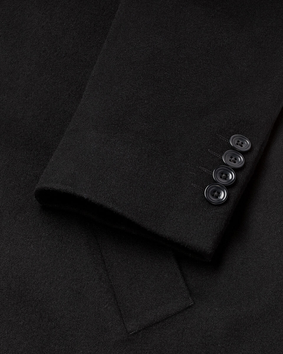Pure Wool Overcoat - Black