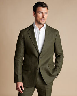 Linen Jacket - Olive Green
