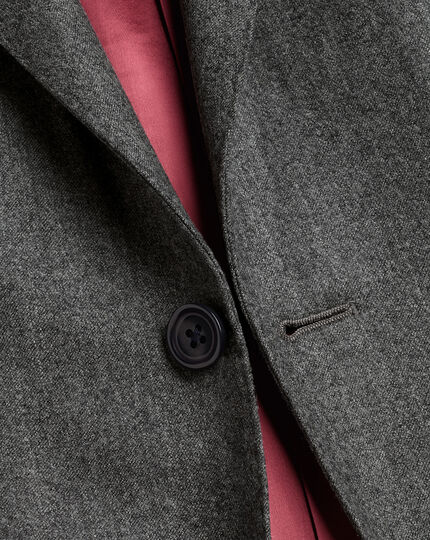 Italian Luxury Stretch Flannel Suit Jacket - Grey