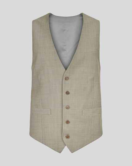 Textured Suit Vest - Stone