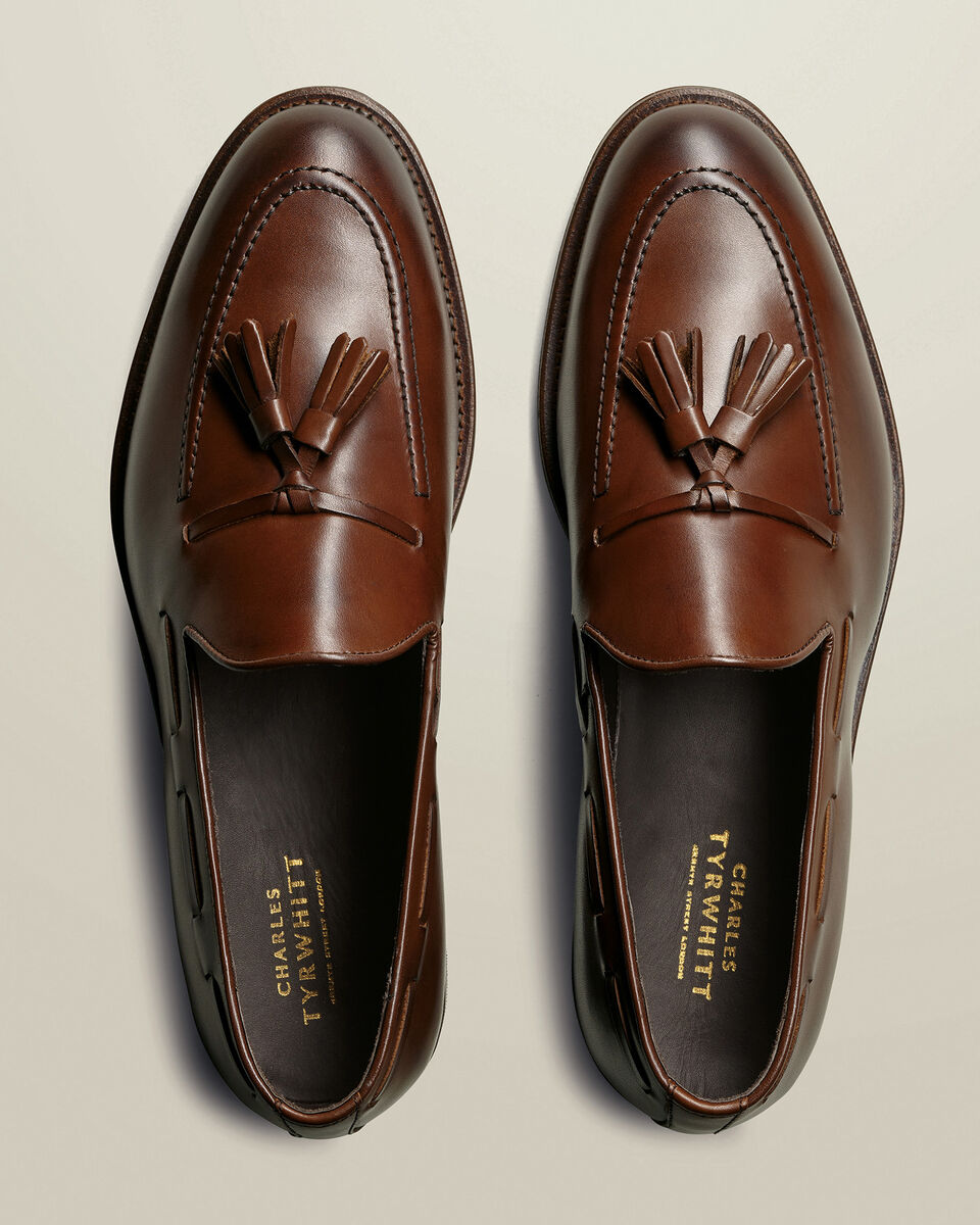 Leather Tassel Loafers - Chestnut Brown