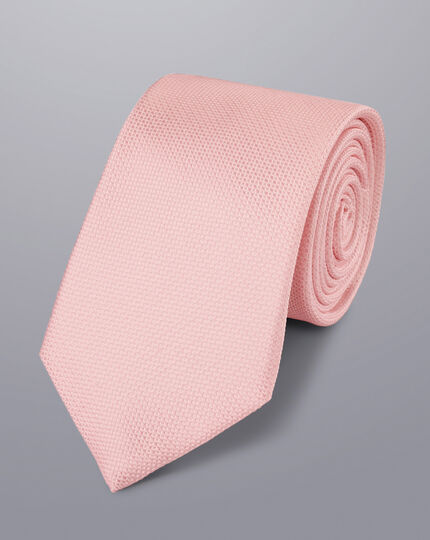 Stain Resistant Silk Tie - Pink 