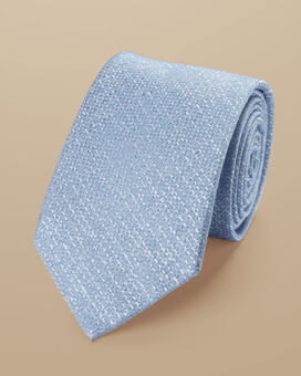 Krawatte aus Seide-Wolle-Mix - Himmelblau