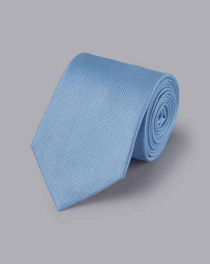 Schmutzabweisende Krawatte aus Seide - Himmelblau
