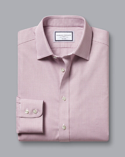 Non-Iron Royal Oxford Check Shirt - Claret Pink