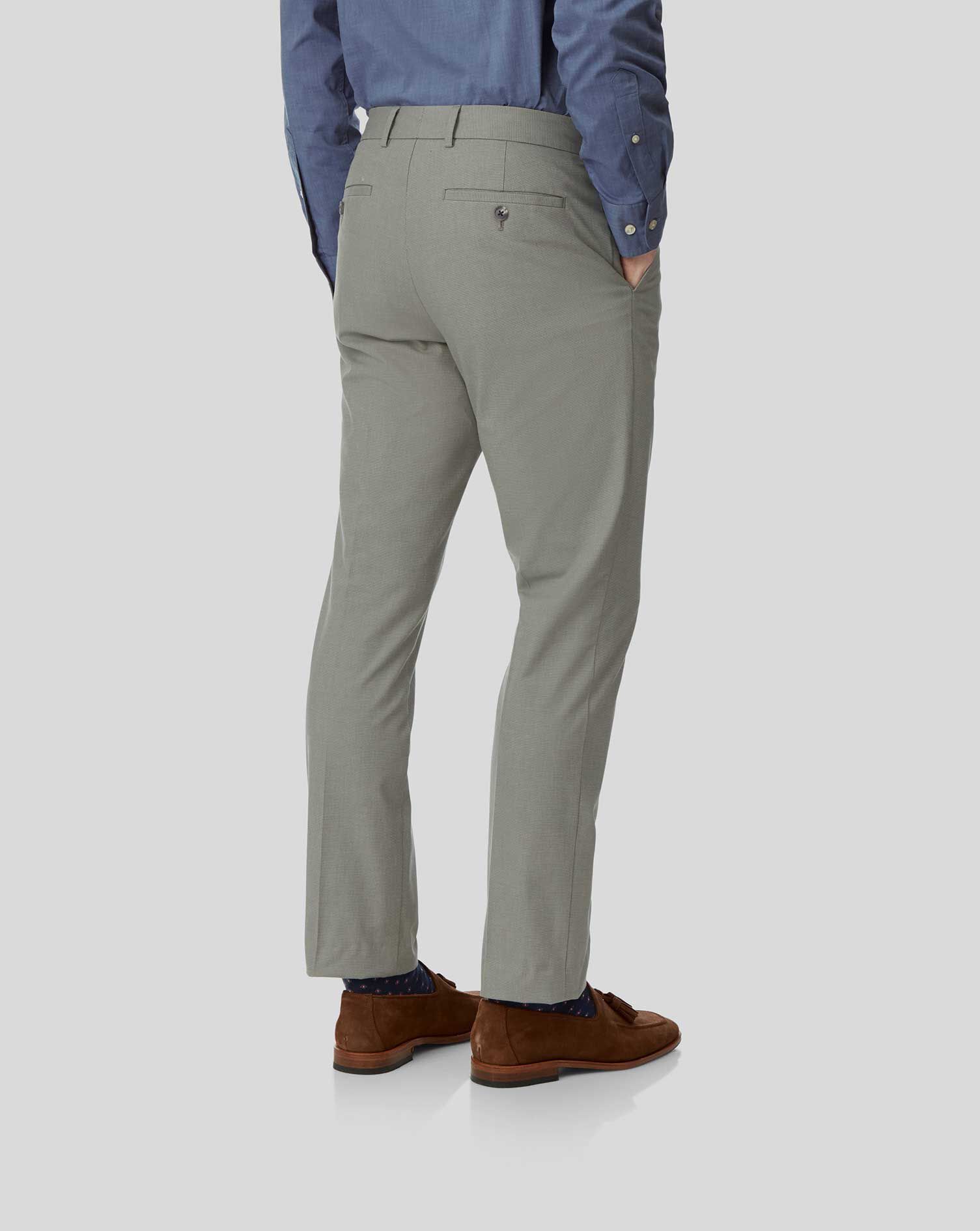 Non-Iron Stretch Trousers - Olive 