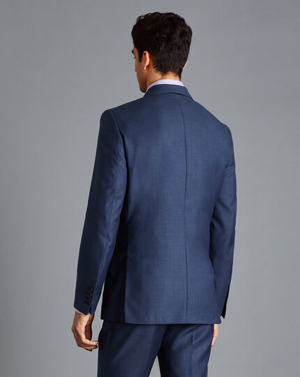 Italian Luxury Textured Suit Jacket - Indigo Blue