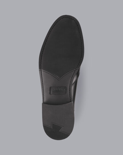 Derby-Schuhe aus Leder mit Gummisohle - Schwarz