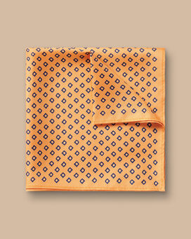 Einstecktuch aus Seide mit geometrischem Muster - Orange