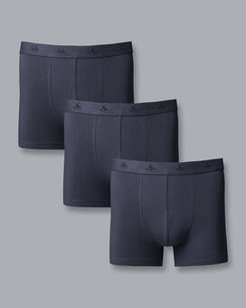 3 Pack Cotton Stretch Jersey Trunks - French Blue