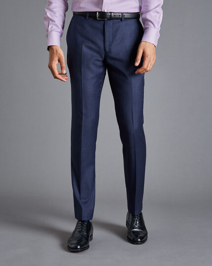 Italian Luxury Textured Suit - Indigo Blue