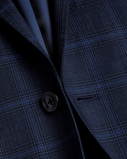 French Blue Prince of Wales Check Suit Jacket