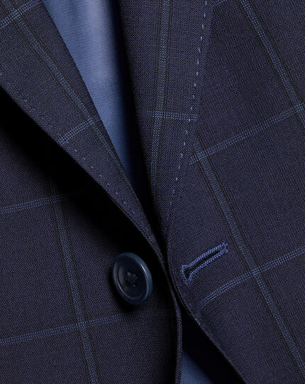 Windowpane Check Suit - French Blue