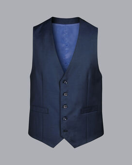 Natural Stretch Twill Suit Waistcoat - Royal Blue