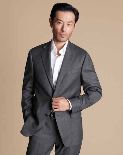 Italian Pindot Suit Jacket - Grey