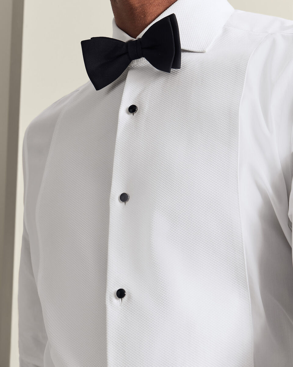 Bib Front Tuxedo Shirt - White