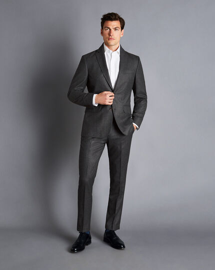 Italian Flannel Suit Pants - Grey