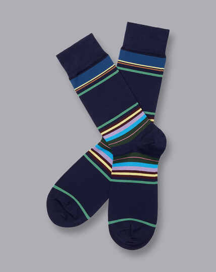 Socken mit Clubstreifen - Französisches Blau