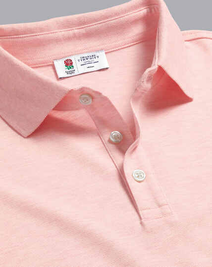 England Rugby Pique Polo - Light Pink