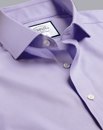 Cutaway Collar Non-Iron Twill Shirt - Lilac Purple