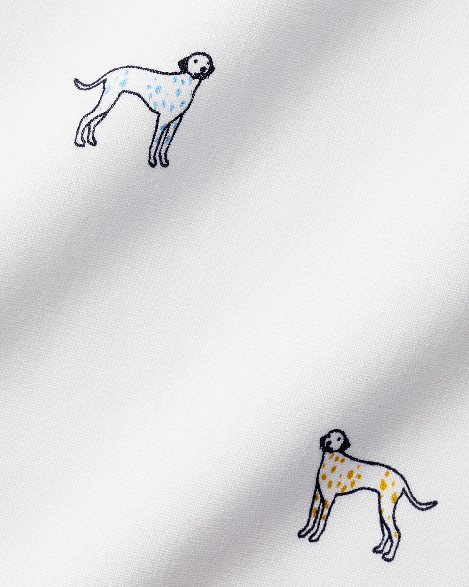 Semi-Cutaway Collar Non-Iron Dalmatian Print Shirt  - Multi