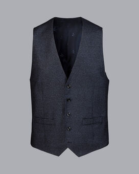 Italian Flannel Suit Waistcoat - Ink Blue