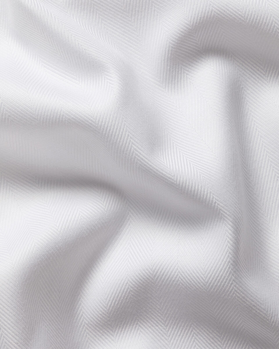 Non-Iron Herringbone Shirt - White