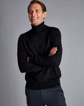 Merino Turtleneck Sweater - Black