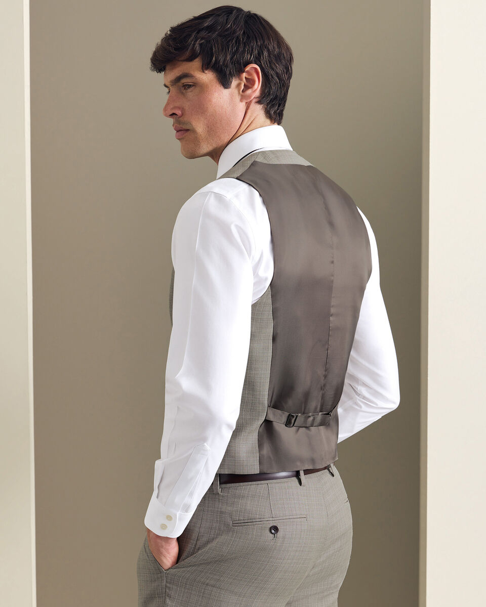Italian Luxury Suit Waistcoat - Taupe