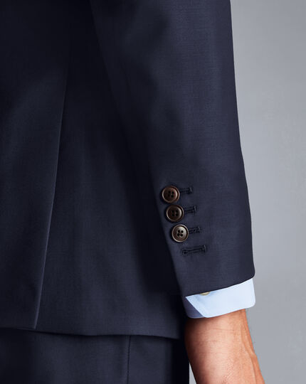 Italian Luxury Twill Suit Jacket - Navy