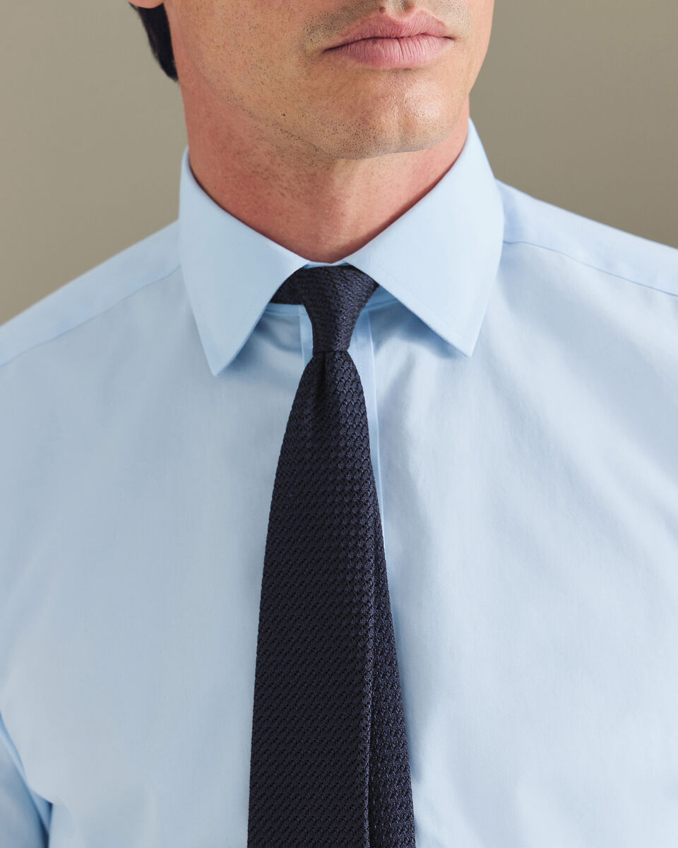 Non-Iron Stretch Poplin Shirt - Sky Blue