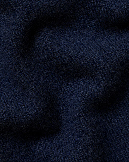 Cashmere Zip Neck Sweater - Navy