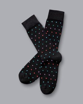 Socken mit bunten Punkten - Schwarz