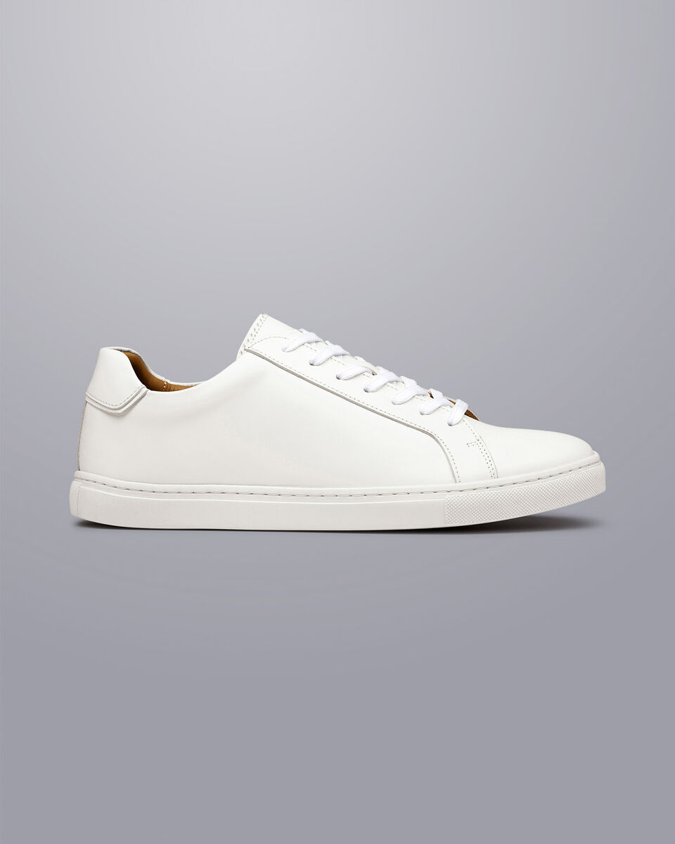 Leather Trainers White Charles Tyrwhitt