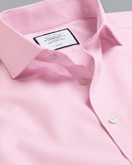 Spread Collar Non-Iron Twill Shirt - Pink