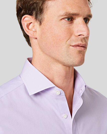 Spread Collar Non-Iron Poplin Shirt - Lilac