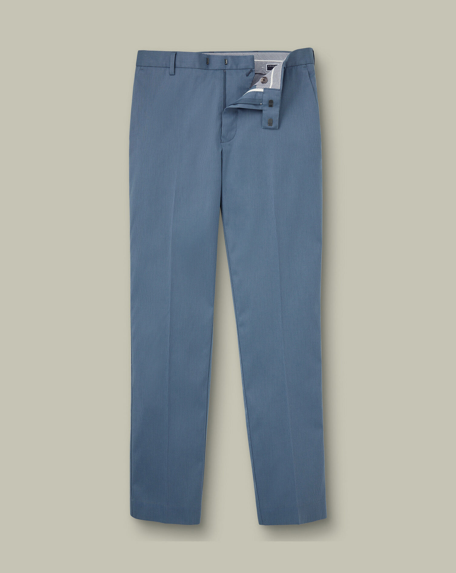 Smart Stretch Texture Trousers - Airforce Blue